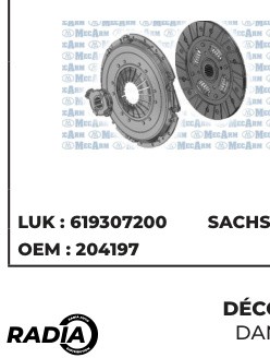 KIT EMBRAYAGE POUR - Réf. zbMK10177