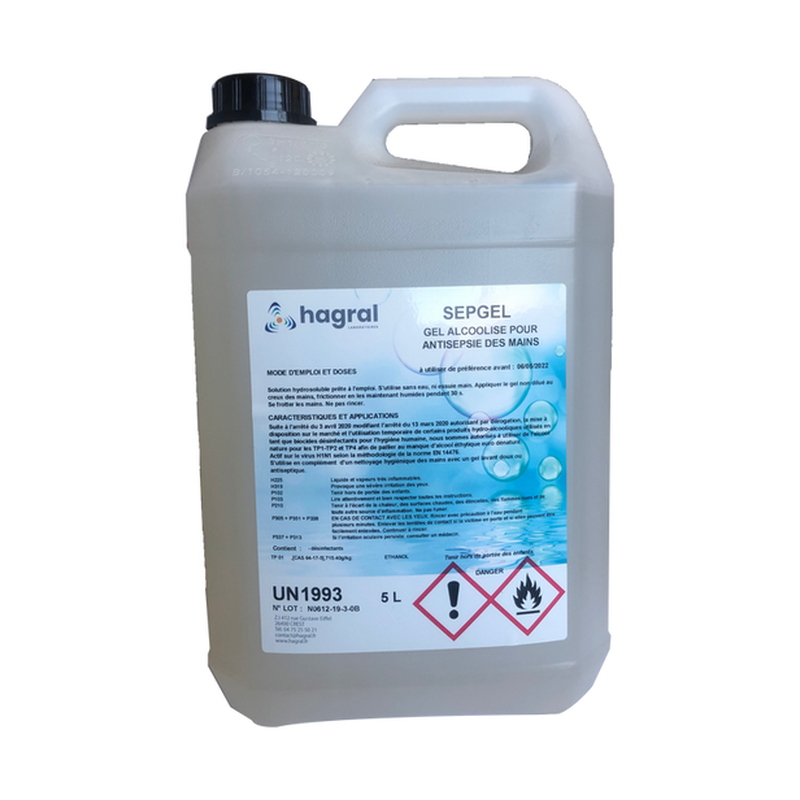 GEL HYDROALCOOLIQUE 5 L - Réf. zbPCOS5L